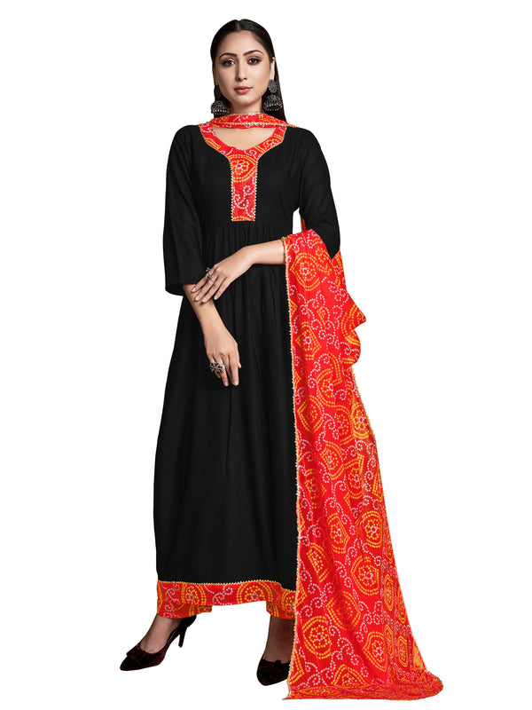 Casual Kurti Black Color Rayon Printed Dress For  Casual