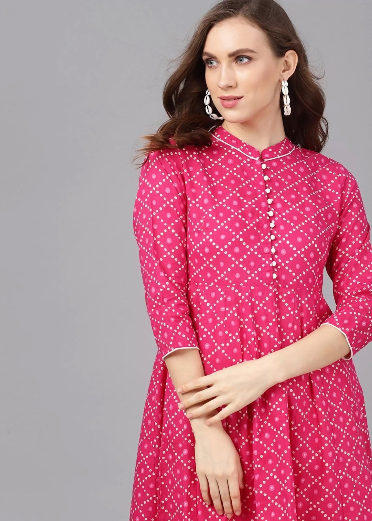 Pink Color Printed Rayon Kurti With Pant For Women