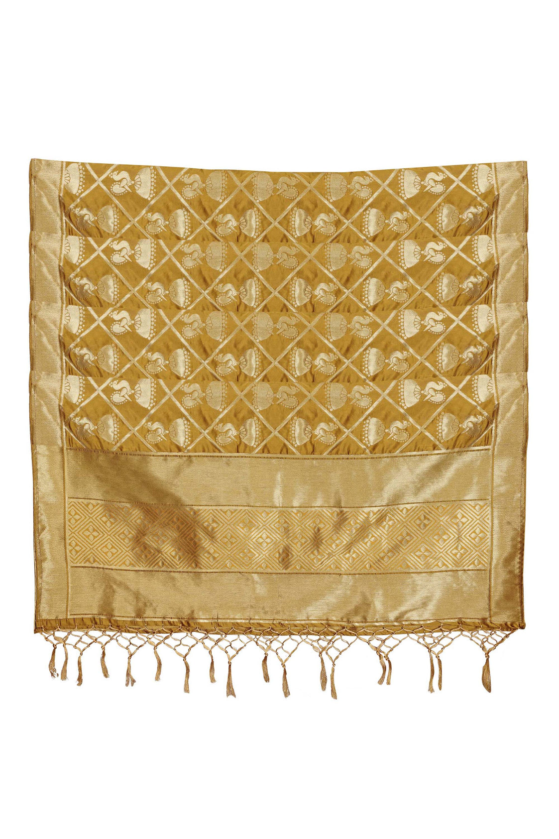 Gold Banarasi Art Silk Woven Dupatta