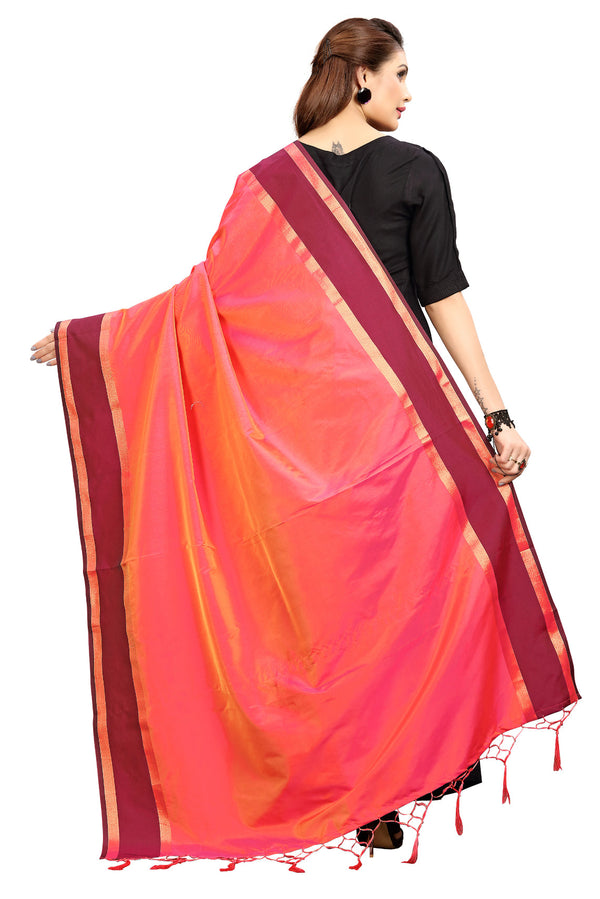 Women's Coral Color Dupatta For Indian wear Scarf Shawl Wrap|Art Silk Woven Only Dupatta