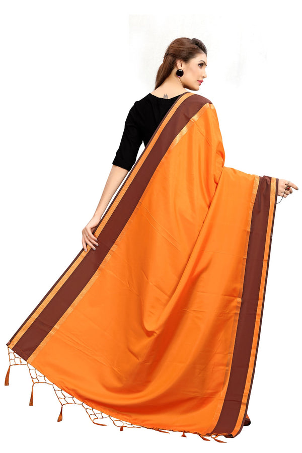 Women's Orange Color Dupatta For Indian wear Scarf Shawl Wrap|Art Silk Woven Only Dupatta