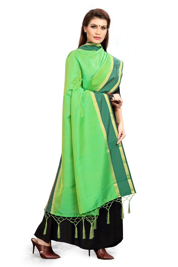 Women's Green Color Dupatta For Indian wear Scarf Shawl Wrap|Art Silk Woven Only Dupatta