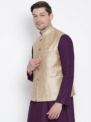 Men's Beige Color Indian Nehru Jacket||Cotton Jodhpuri Mandarin Collar Sleeveless Solid Waistcoat