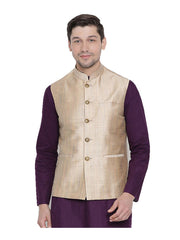 Men's Beige Color Indian Nehru Jacket||Cotton Jodhpuri Mandarin Collar Sleeveless Solid Waistcoat