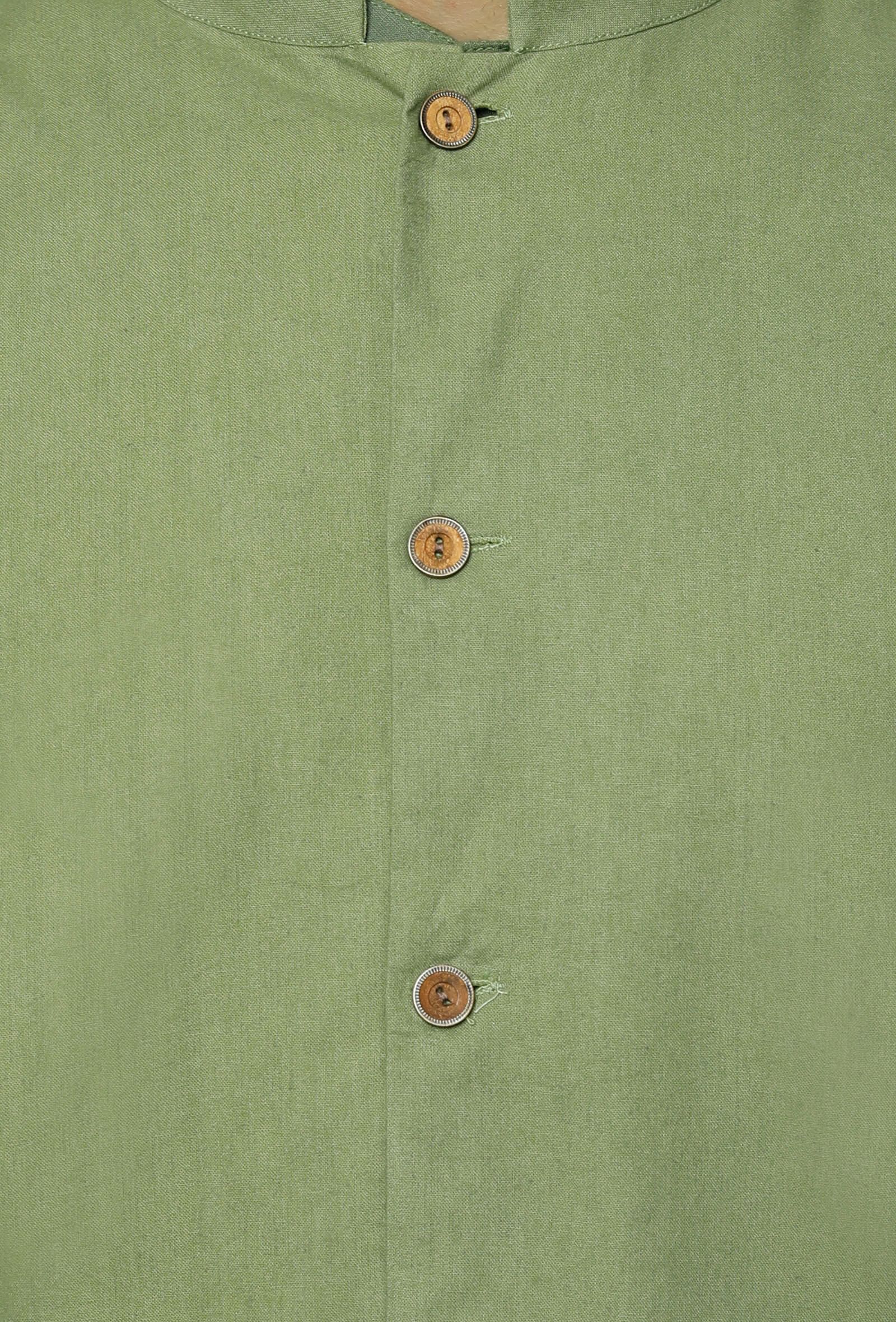 Men's Green Color Indian Nehru Jacket||Cotton Jodhpuri Mandarin Collar Sleeveless Solid Waistcoat