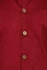 Men's Red Color Indian Nehru Jacket||Cotton Jodhpuri Mandarin Collar Sleeveless Solid Waistcoat