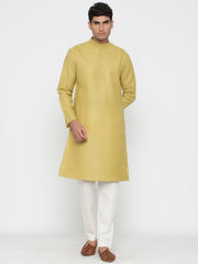 Men's Beige Tunic Cotton Kurta Pajama Set