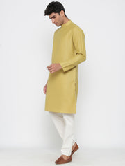 Men's Beige Tunic Cotton Kurta Pajama Set