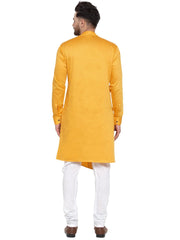 Ensemble pyjama Kurta en coton tunique jaune pour homme