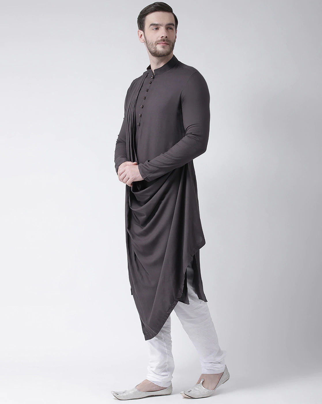 Men's Black Cotton Kurta Pajama Set