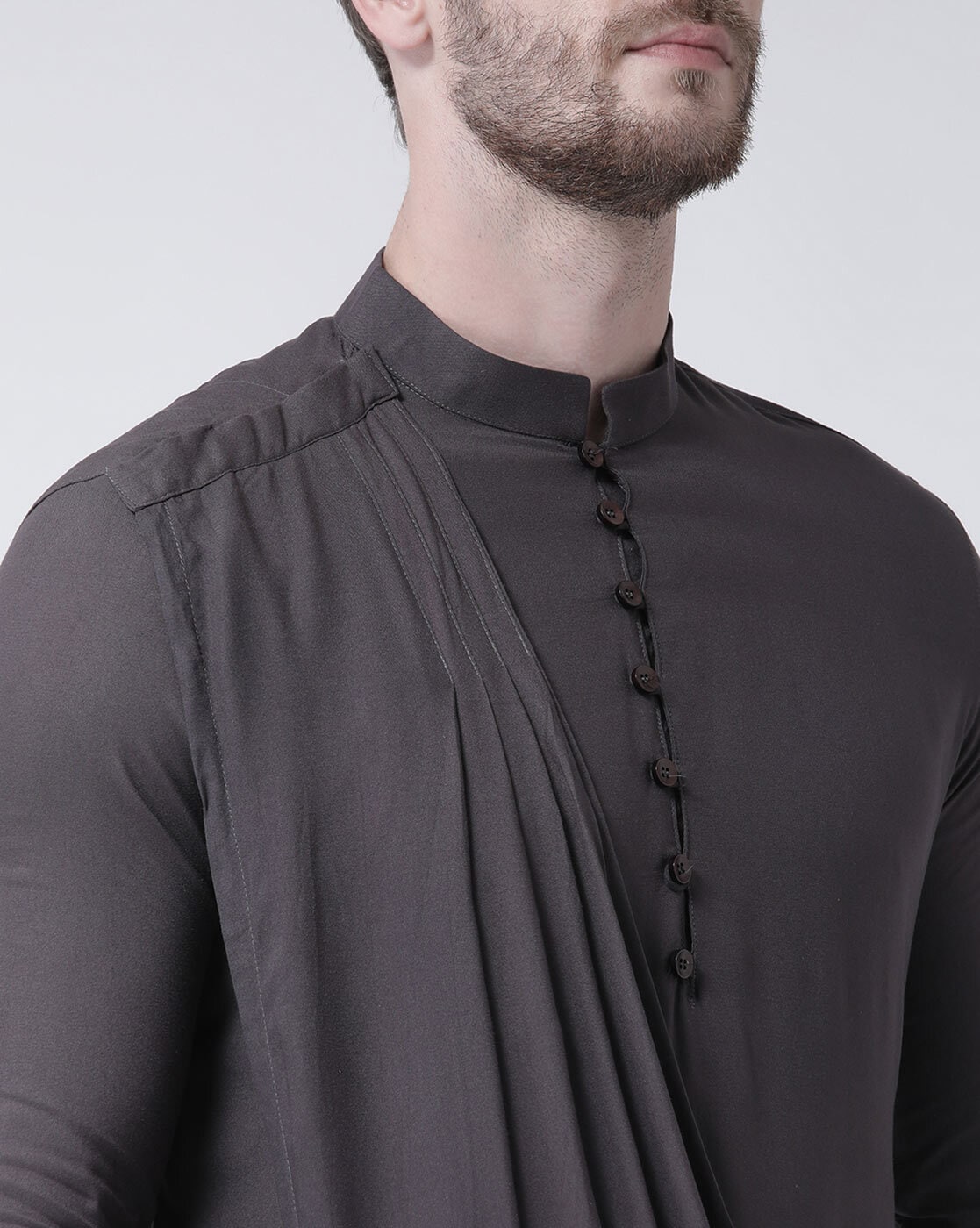 Men's Black Cotton Kurta Pajama Set