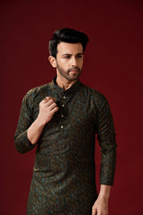 Men's Woody Brown Cotton Kurta Pajama Set