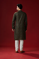 Men's Woody Brown Cotton Kurta Pajama Set