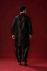 Men's Black Tunic Cotton Kurta Pajama Set