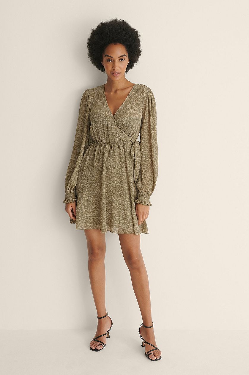 Structured Overlap V-Neck Dress