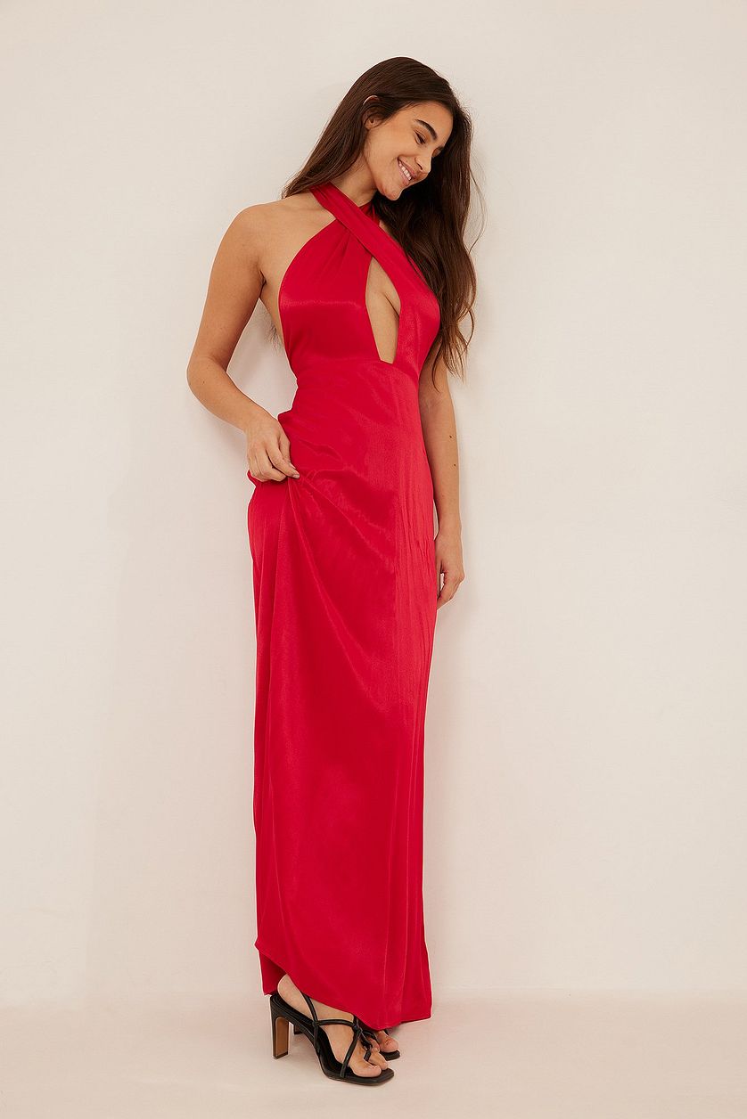 Twist Neck Maxi Dress