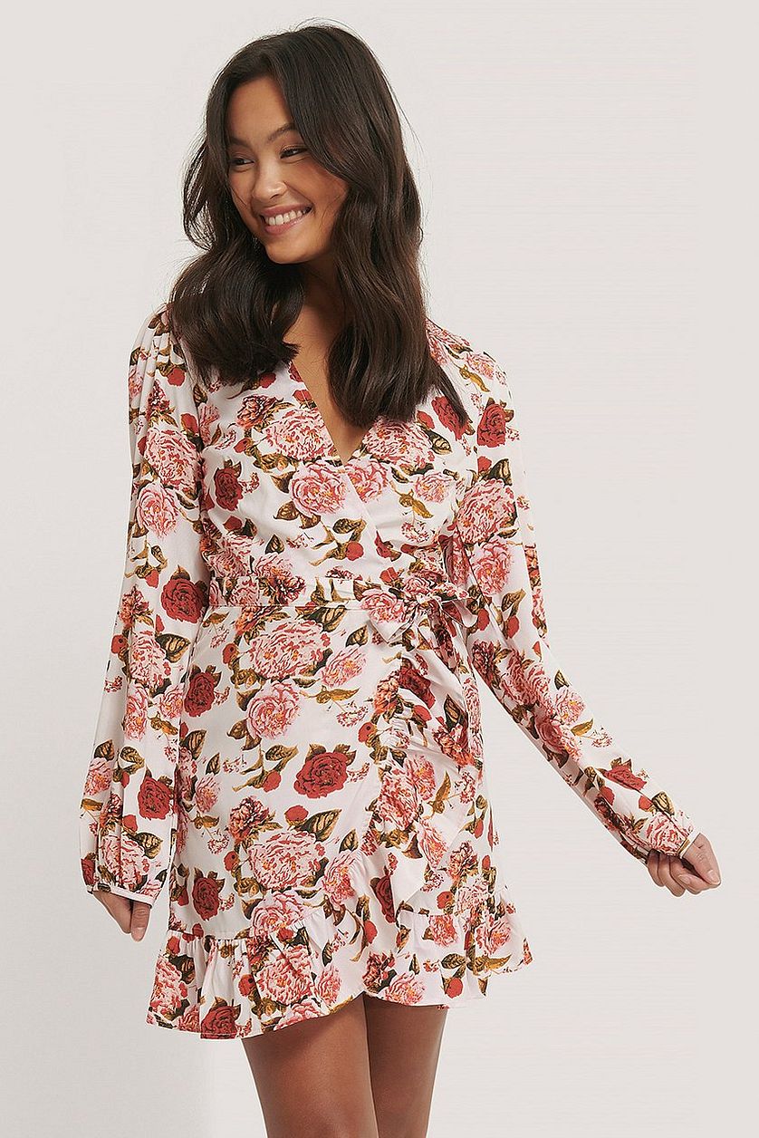 Wrapped Flounce Mini Dress