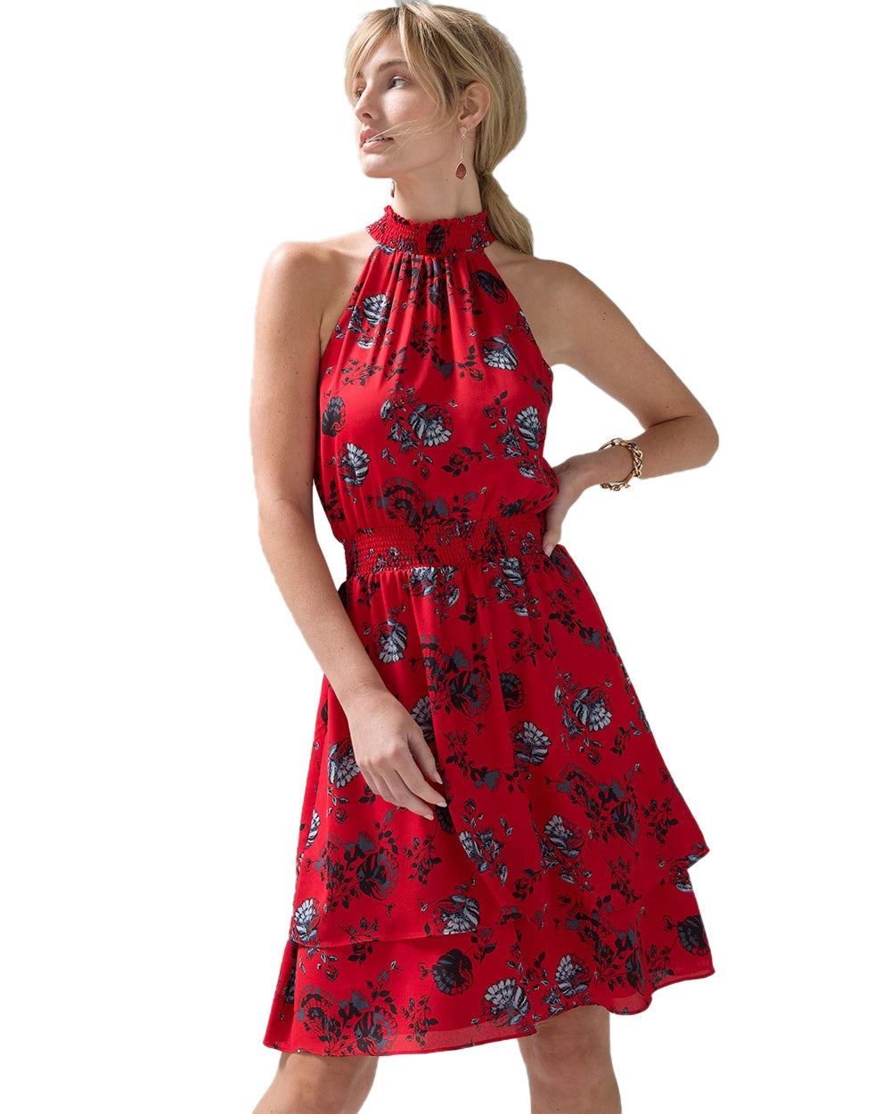 Red Digital Print Dress