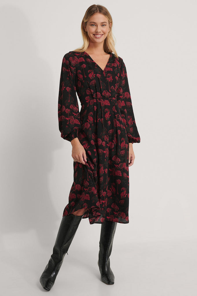 Pleated Wrap Midi Dress Small-34 Pleated Wrap Midi Dress Small-34
