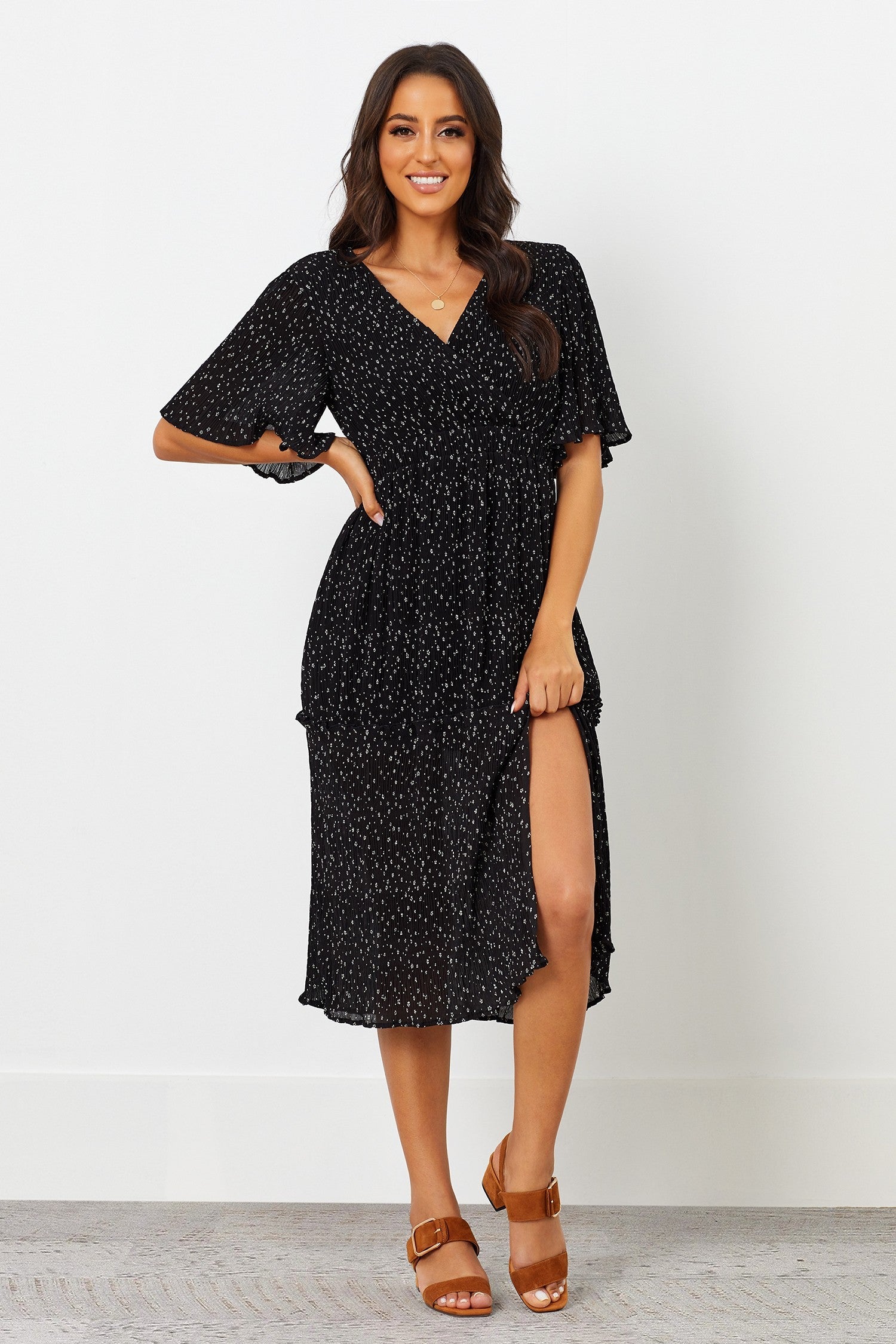 Black Print Dress