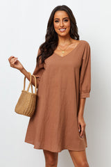 Brown Chiffon Dress