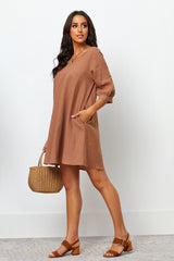 Brown Chiffon Dress