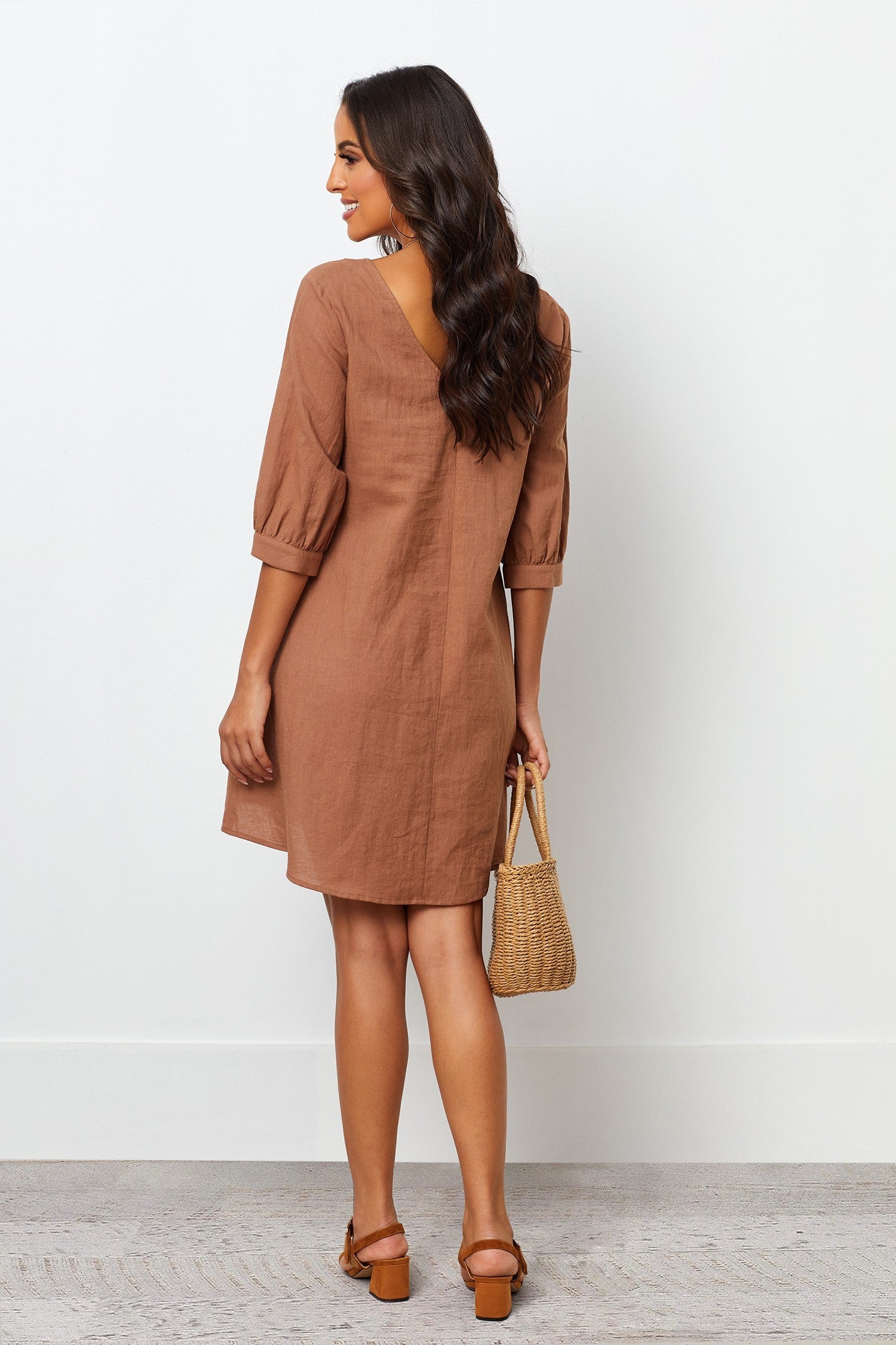 Brown Chiffon Dress