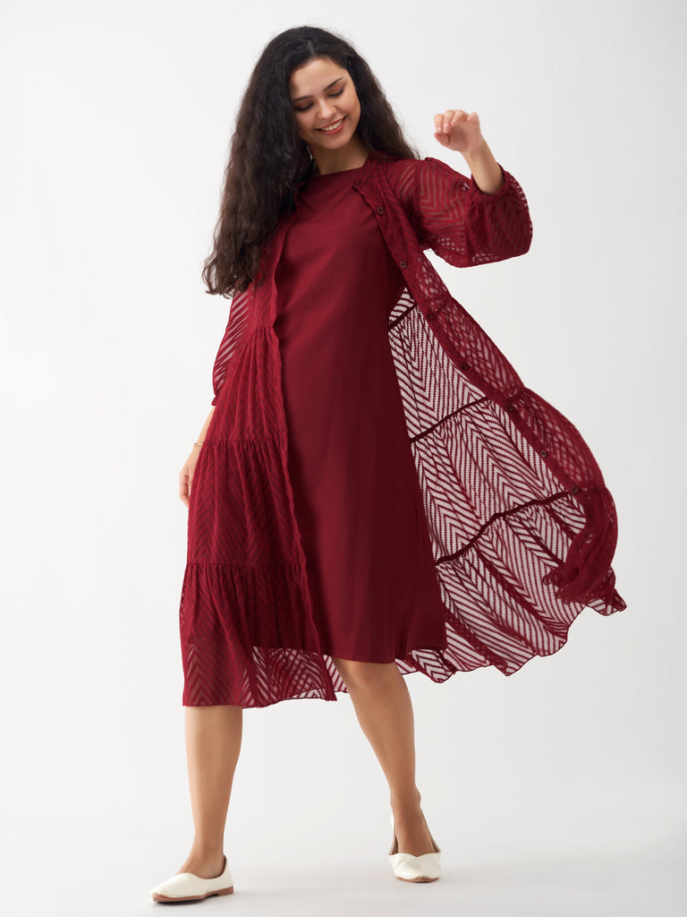 Maroon chiffon top online