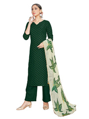 Kurta Set Green Color Rayon Foil Print Dress For Ceremonial